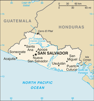 El Salvador Cities Map